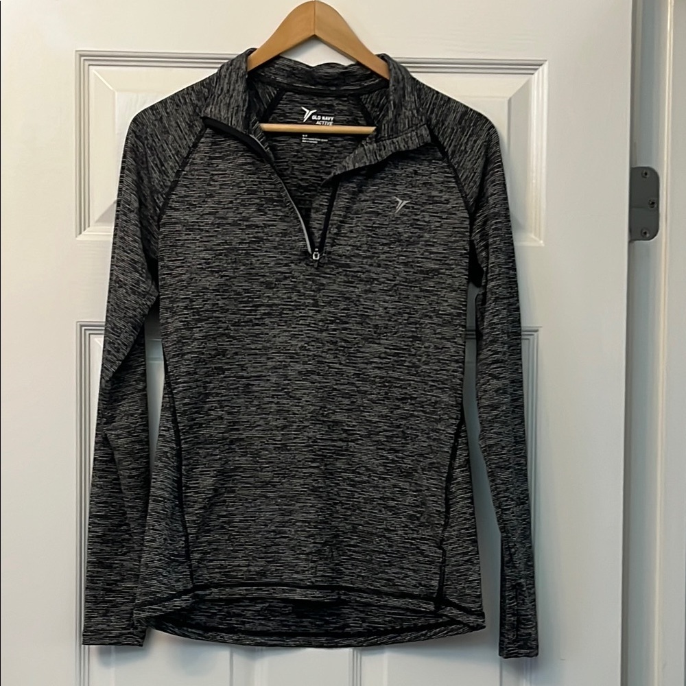 Old Navy Charcoal Heather Long Sleeve 1/4 zip lightweight Top